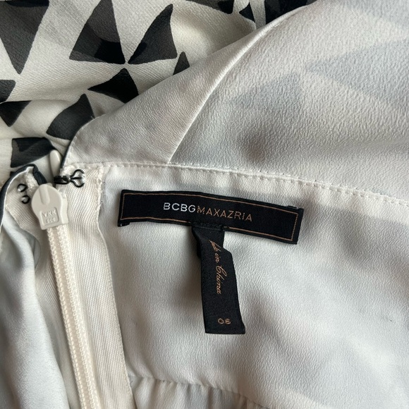 BCBG Black and White Printed Maxi Prom Dress - Picture 4 of 7